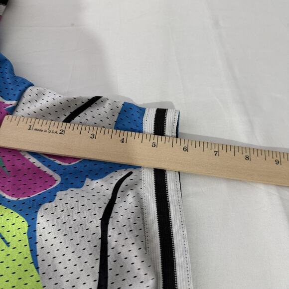 Chubbies Shorts Mens Large Blue Neon Floral Mesh Lined Athletic Swim Retro Style - Picture 7 of 7